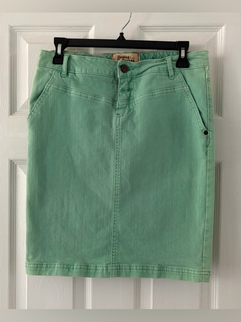 HOLDING HORSES Mint Green Pencil Skirt